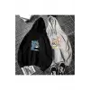 Çift Sevgili Siyah Gri Tom Ve Jery Baskılı Oversize Kapüşonlu Sweatshirt