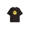 CİV CİV Unisex Oversize Yazılı Tshirt SİYAH