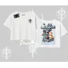 Coffee Meow Kahve Temalı Kedi Arka Baskılı Oversize Crop Tshirt