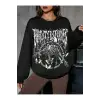 Coke serisi Coolane Skeleton & Letter Graphic Drop Shoulder Sweatshirt