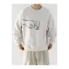 Coko serisi Cartoon Graphic Drop Shoulder Sweatshirt