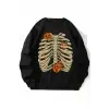 Coko serisi NITAGUT Halloween Print Lined Sweatshirt