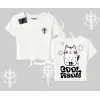 Cool Meow Yazılı Sevimli Kedi Arka Baskılı Babby Tee Tshirt