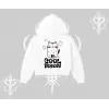 Cool Meow Yazılı Sevimli Kedi Arka Baskılı Kapşonlu Crop Sweatshirt