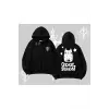 Cool Meow Yazılı Sevimli Kedi Arka Baskılı Kapşonlu Sweatshirt
