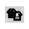 Cool Meow Yazılı Sevimli Kedi Arka Baskılı Oversize Tshirt