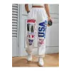 Coolane Letter Graphic Elastic Waist 4 Mevsim Eşofman
