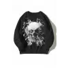 Coolane Skull Print Drop Shoulder Sweatshirt Siyah