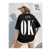 Coolane Sloganlı Grafik Düşük Omuz Oversize Tişört