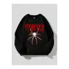 Coolane Spider & Letter Grafikli Termal Astarlı Sweat Siyah