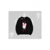 Cozy Queen Kedi Baskılı Biskilet Sweatshirt