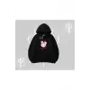 Cozy Queen Kedi Baskılı Kapşonlu Sweatshirt