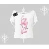 Cozy Queen Kedi Baskılı Kayık Yaka Tshirt