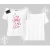 Cozy Queen Kedi Baskılı Kayık Yaka Tshirt