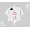 Cozy Queen Kedi Baskılı Oversize Crop Tshirt
