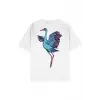 Crane Beyaz Oversize Unisex T-shirt