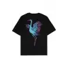 Crane Siyah Oversize Unisex T-shirt