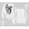 Cute Kitten Yazılı Sevimli Kedi Baskılı Biskilet Sweatshirt