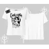 Cute Kitten Yazılı Sevimli Kedi Baskılı Kayık Yaka Tshirt