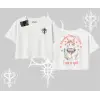 Cute Princess Kedi Tasarımlı Arka Baskılı Oversize Crop Tshirt