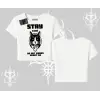 Cuteness Overload Kedi Baskılı Oversize Crop Tshirt