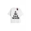 DAS WARS Unisex Oversize Yazılı Tshirt BEYAZ