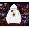 Deidara Naruto Anime Karakteri Oversize Unisex Kapşonlu Sweatshirt Beyaz