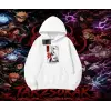 Deidara Naruto Anime Karakteri Oversize Unisex Kapşonlu Sweatshirt Beyaz