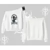 Detective Kitten Kedi Baskılı Kayık Yaka Sweatshirt