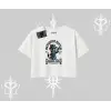 Detective Kitten Kedi Baskılı Oversize Crop Tshirt