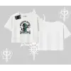 Detective Kitten Kedi Baskılı Oversize Crop Tshirt