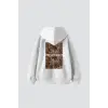 Dimension Leopar Baskılı Oversize Unisex Premium Beyaz