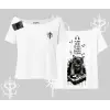 DJ Kedi Baskılı Müzik Temalı Kayık Yaka Tshirt