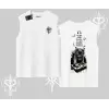 DJ Kedi Baskılı Müzik Temalı Kolsuz Tshirt