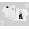 DJ Kedi Baskılı Müzik Temalı Oversize Crop Tshirt