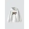 Dominate And Project Baskılı Oversize Unisex Premium Beyaz