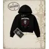 DOMINATION Kadın Crop Kapşonlu Sweatshirt
