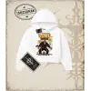 Dragon Ball Anime Baskılı Kadın Crop Kapşonlu Sweatshirt
