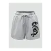 Dragon Graphic Drawstring Waist Track Şort