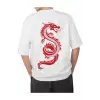 dragon sırt baskılı oversize t-shirt