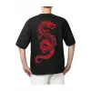 dragon sırt baskılı oversize t-shirt
