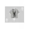 Dream Big Yazılı Takım Elbiseli Kedi Baskılı Oversize Tshirt