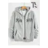Dream Maker Yazı Sweatshirt Fermuarlı Hırka Gri