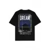 Dream Siyah Oversize Unisex T-shirt