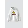 Duck You Baskılı Oversize Unisex Premium Beyaz