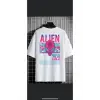 Erkek Beyaz Alıen Oversize Bisiklet Yaka Tshirt