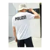 Erkek Beyaz Polizei Tshirt
