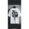 Erkek Beyaz Pusula Oversize Bisiklet Yaka Tshirt