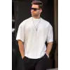 Erkek Oversize Basic Pamuklu Kısa Kollu