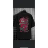 Erkek Siyah Ejderha Oversize Bisiklet Yaka Tshirt